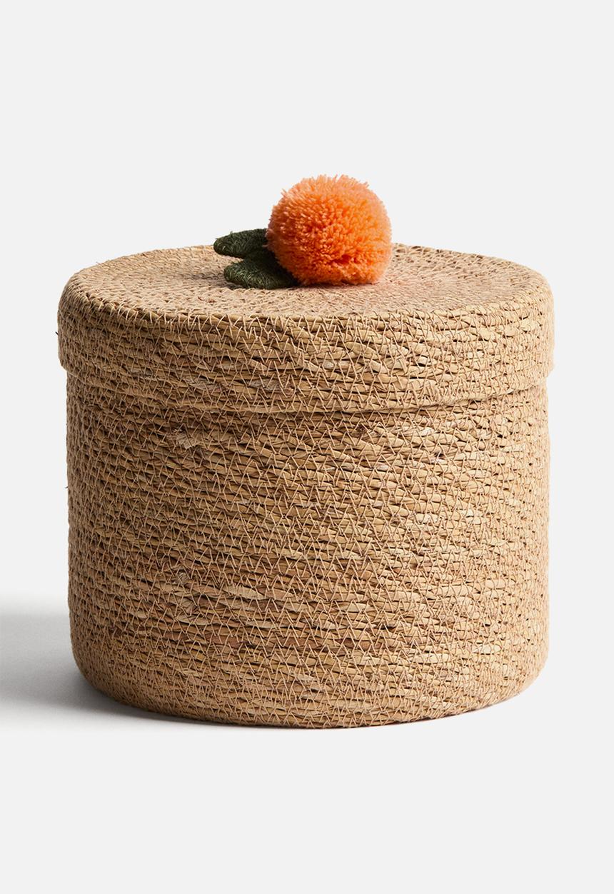 H&M - Pompom seagrass storage box - beige