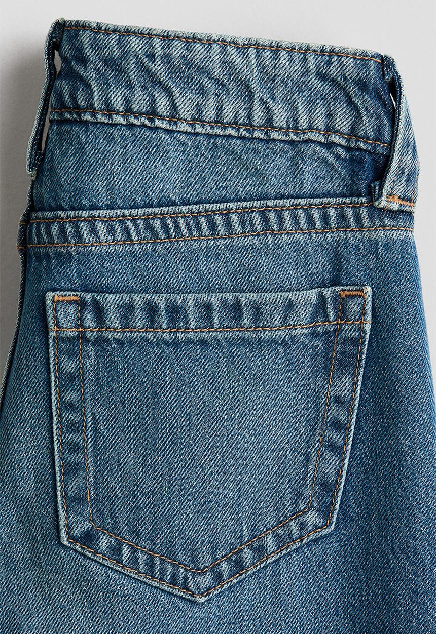 H&M - Baggy wide leg jeans - denim blue/bow