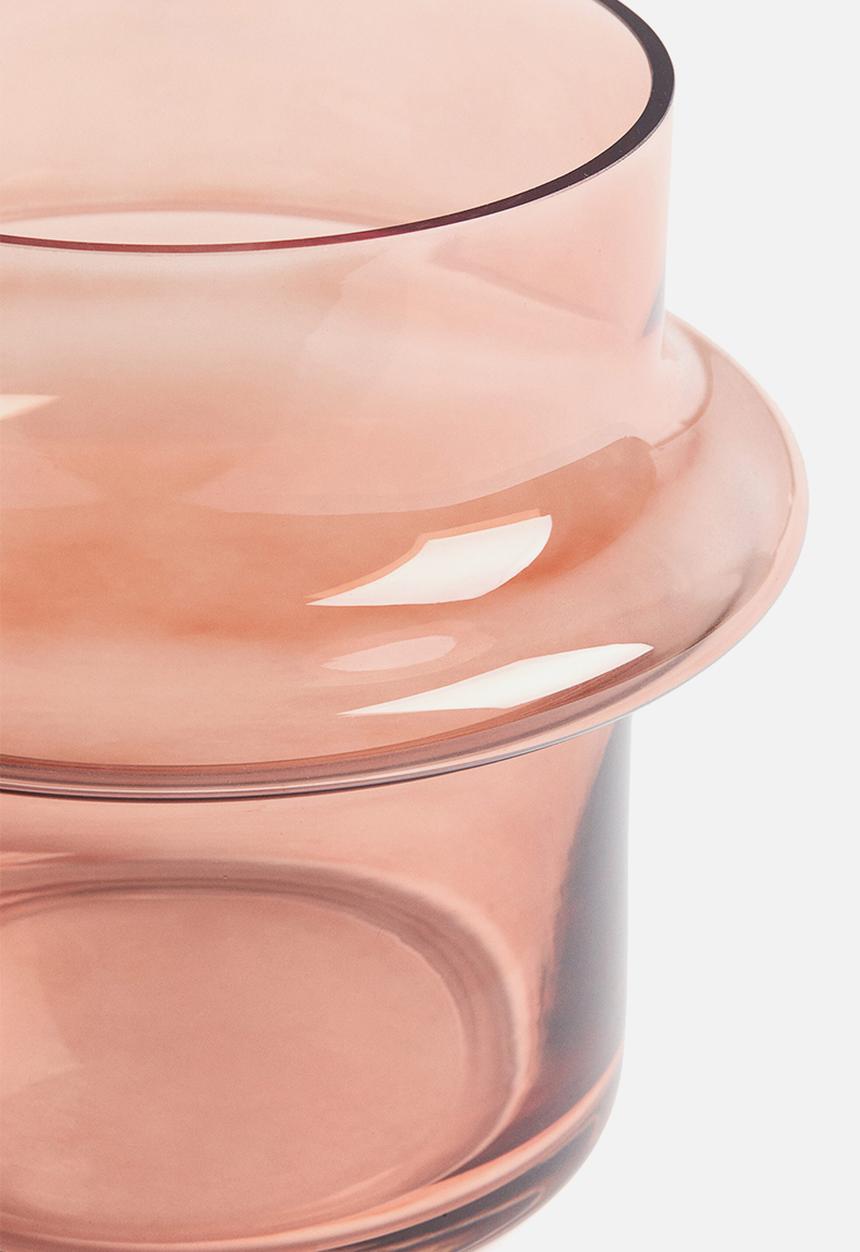 H&M - Wide tiered glass vase - pink