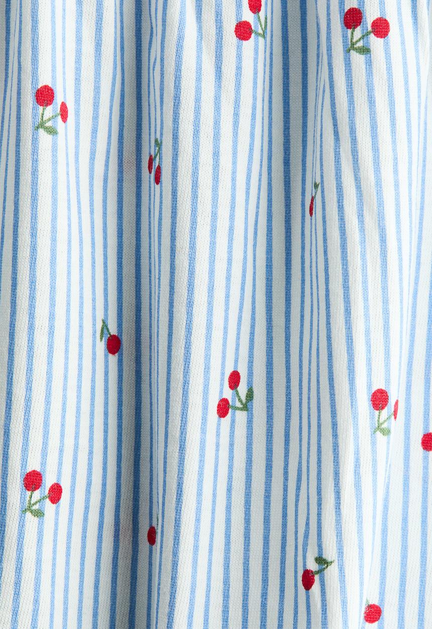 H&M - Cotton dress - light blue/cherries