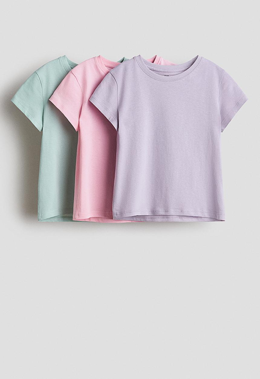 H&M - 3-Pack T-shirts - light purple/light pink