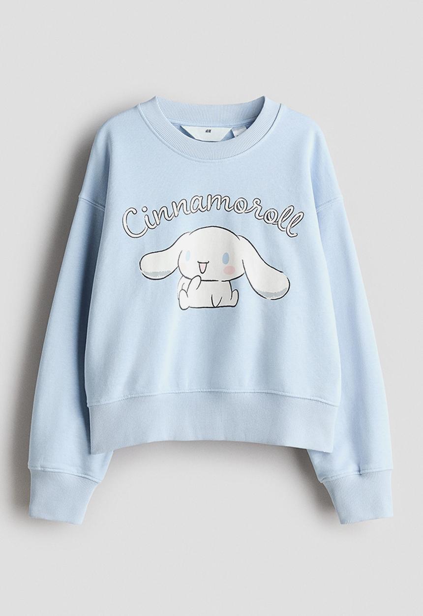 H&M - Oversized printed sweatshirt - light blue/cinnamoroll
