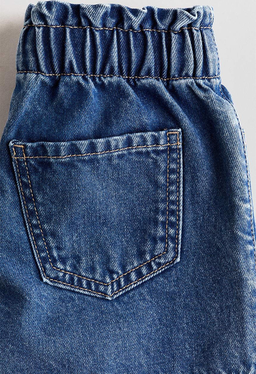H&M - Embroidered-motif denim shorts - denim blue/cherries