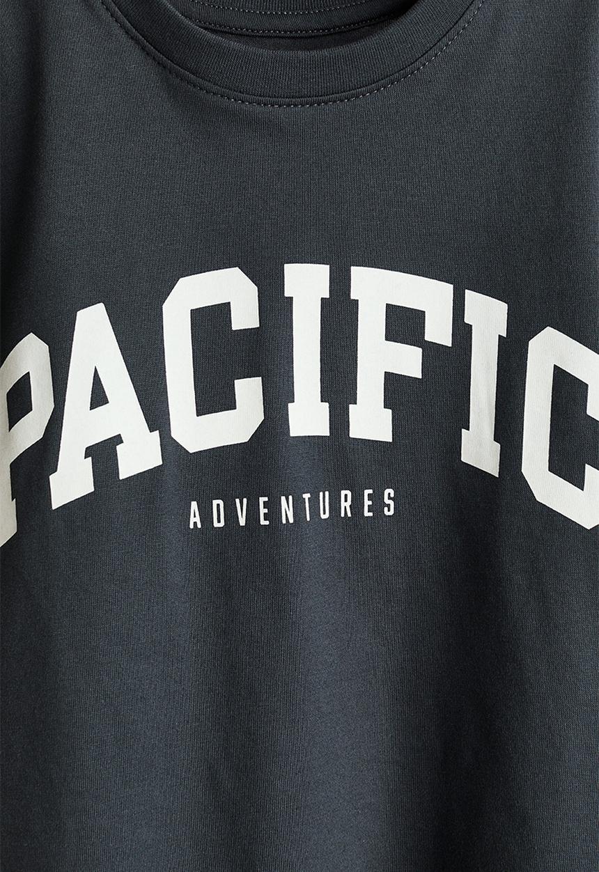 H&M - Printed t-shirt - dark grey/pacific