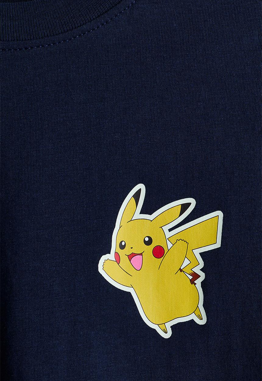 H&M - Printed cotton t-shirt - navy blue/pok?mon