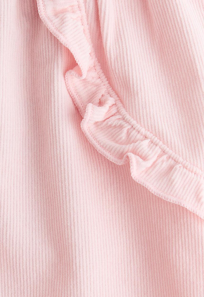 H&M - Frill-trimmed corduroy trousers - light pink