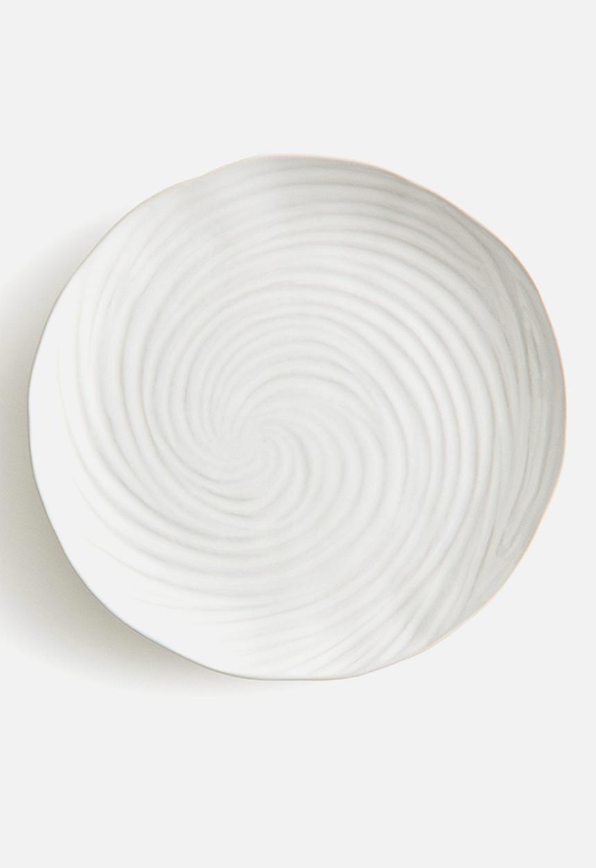 H&M - Textured stoneware dinner plate - white