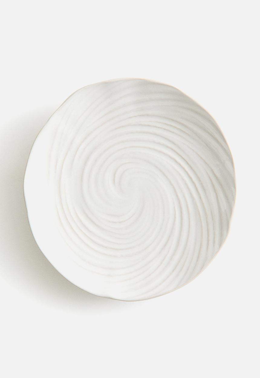 H&M - Textured stoneware starter plate - white