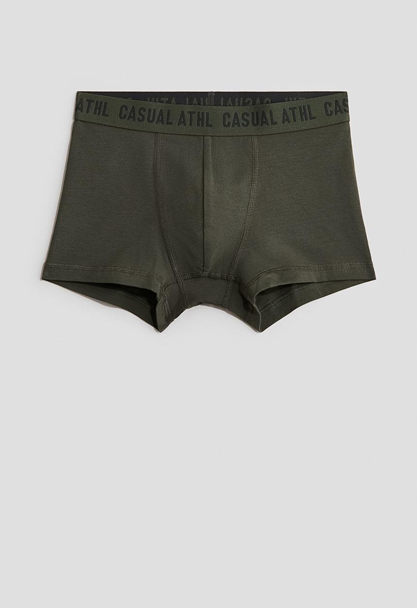 H&M - 5-Pack cotton trunks - dark khaki green/grey marl