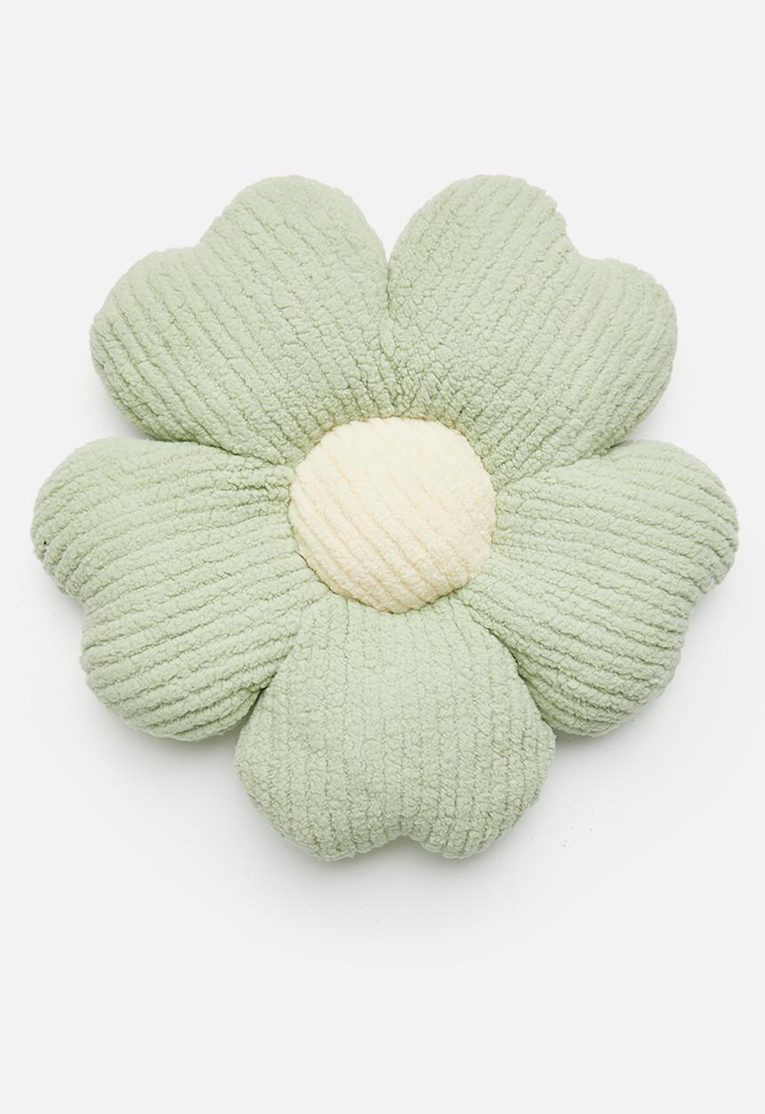 H&S - Petals cushion - Cream & green 