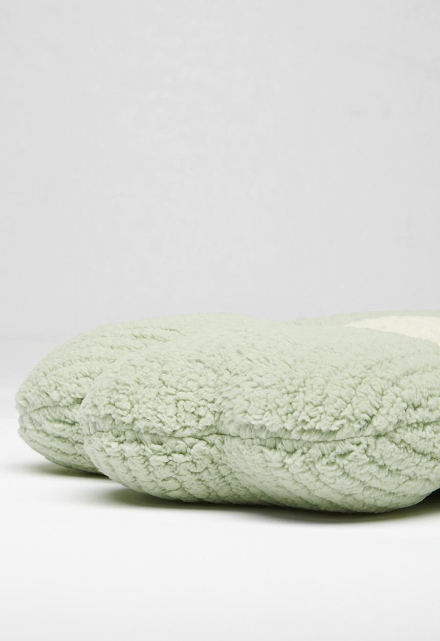 H&S - Petals cushion - Cream & green 
