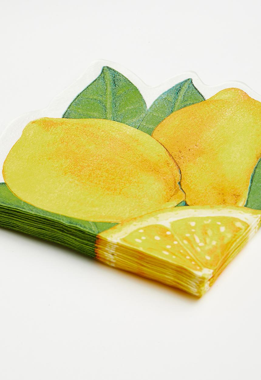 Excellent Houseware - Lemon napkins set of 12 - Lemon