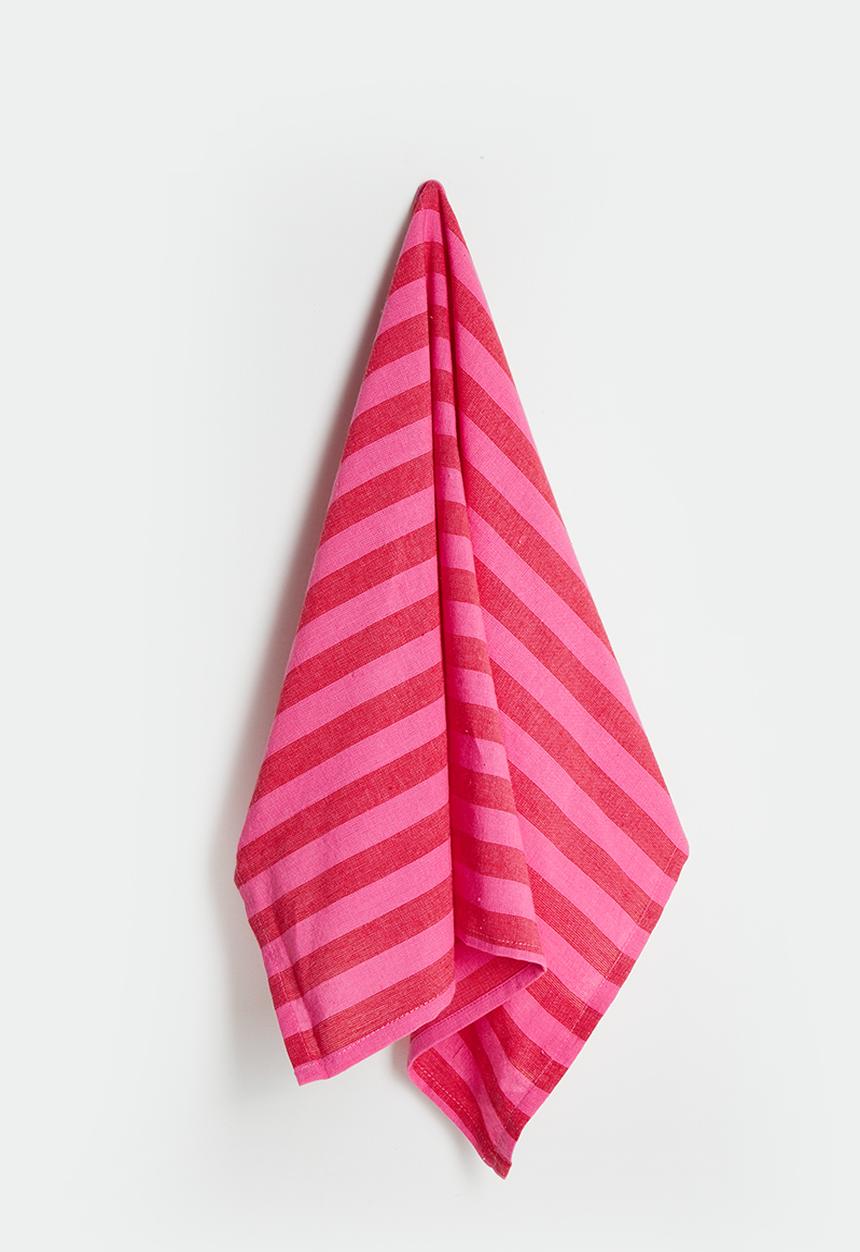 Excellent Houseware - Spring kitchen towel set of 2 - Pink & Red 