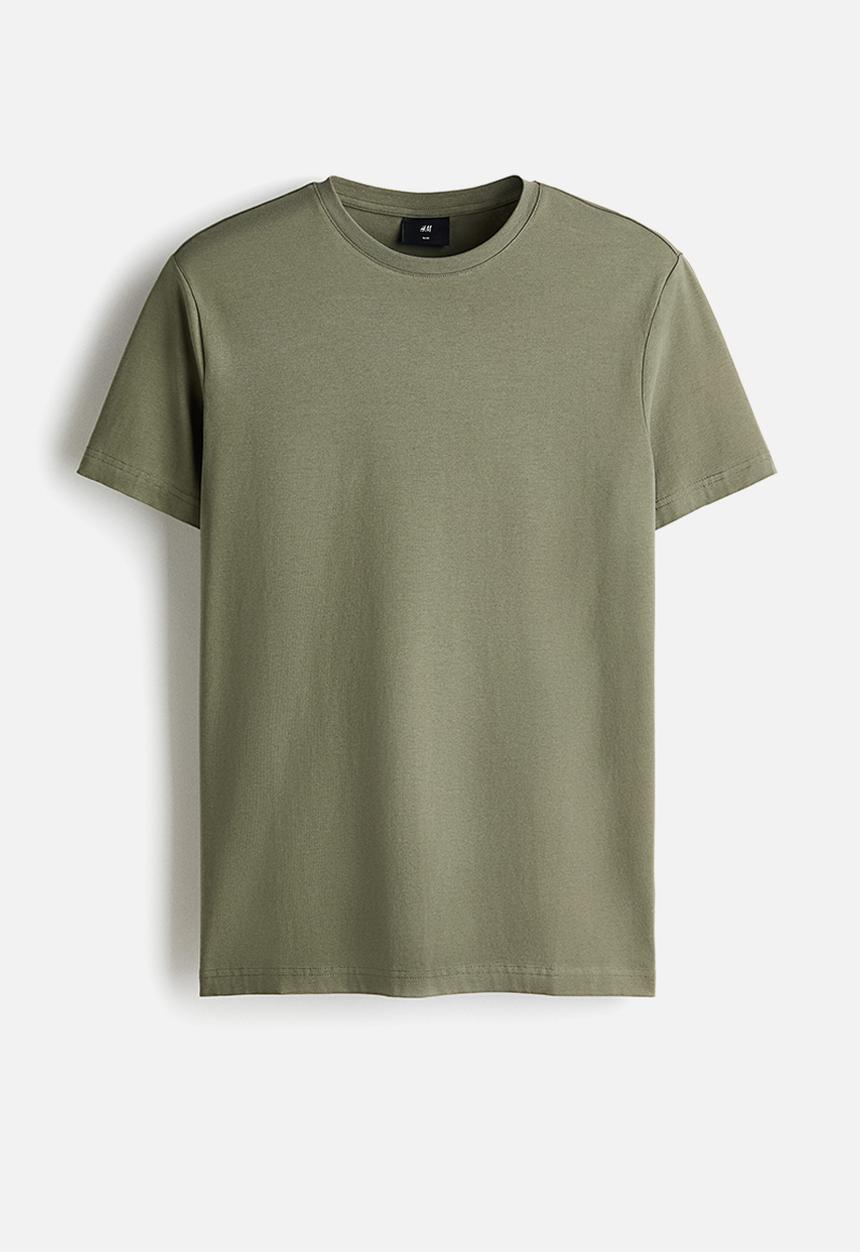 H&M - Slim fit t-shirt - khaki green