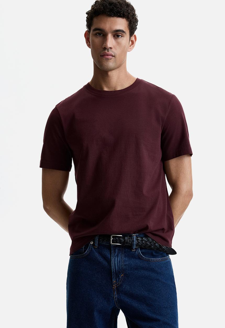 H&M - Regular fit t-shirt - burgundy