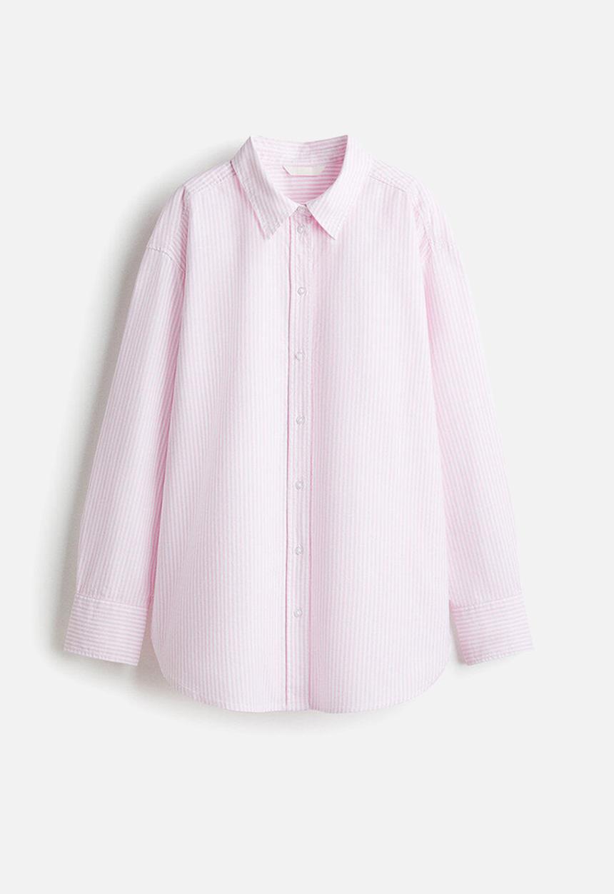 H&M - Oxford shirt - light pink/striped