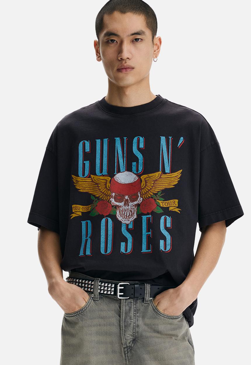 H&M - Oversized fit t-shirt - black/guns n' roses