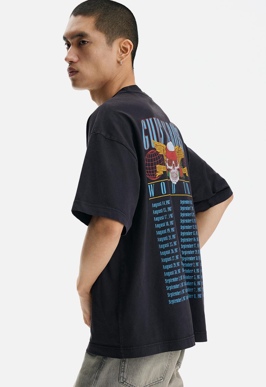 H&M - Oversized fit t-shirt - black/guns n' roses