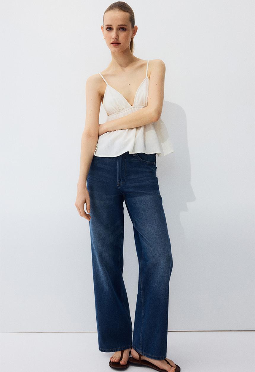 H&M - Straight high jeans - dark denim blue