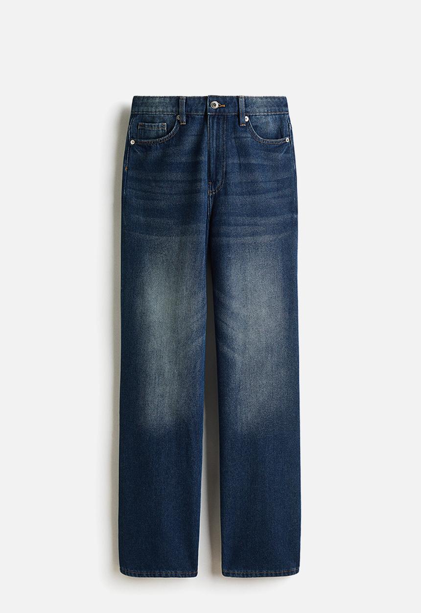H&M - Straight high jeans - dark denim blue