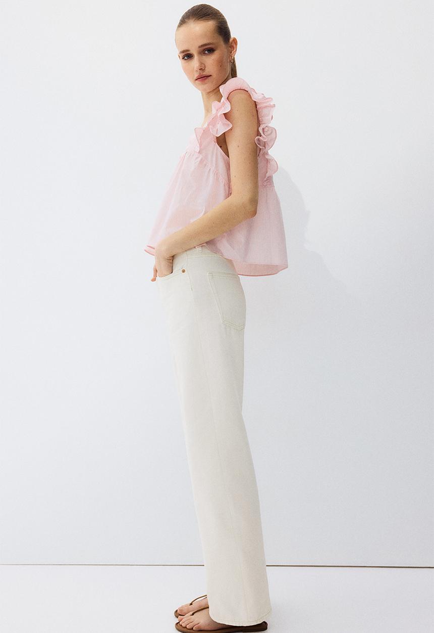 H&M - Straight high jeans - white