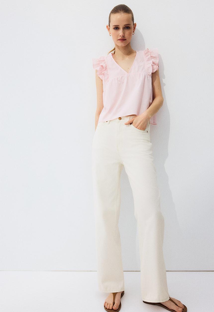 H&M - Straight high jeans - white