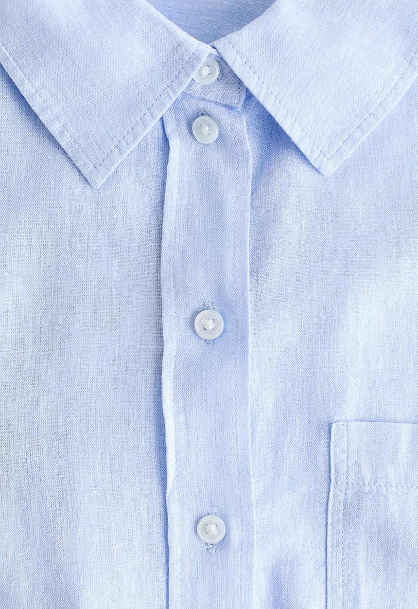 H&M - Linen-blend shirt - light blue
