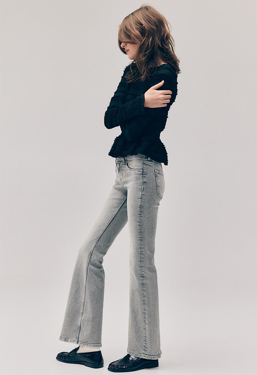 H&M - Flared low jeans - washed grey