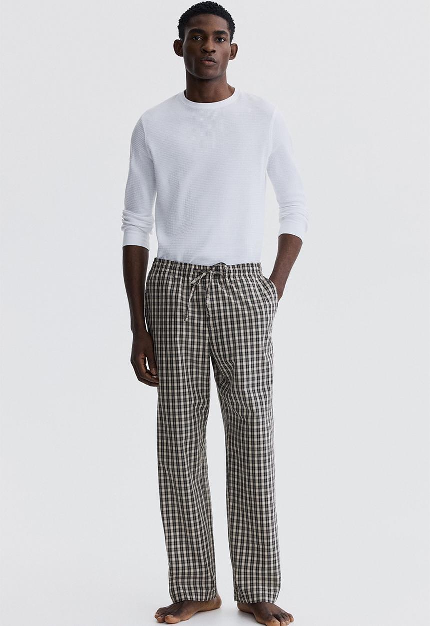 H&M - Relaxed fit poplin trousers - grey/checked