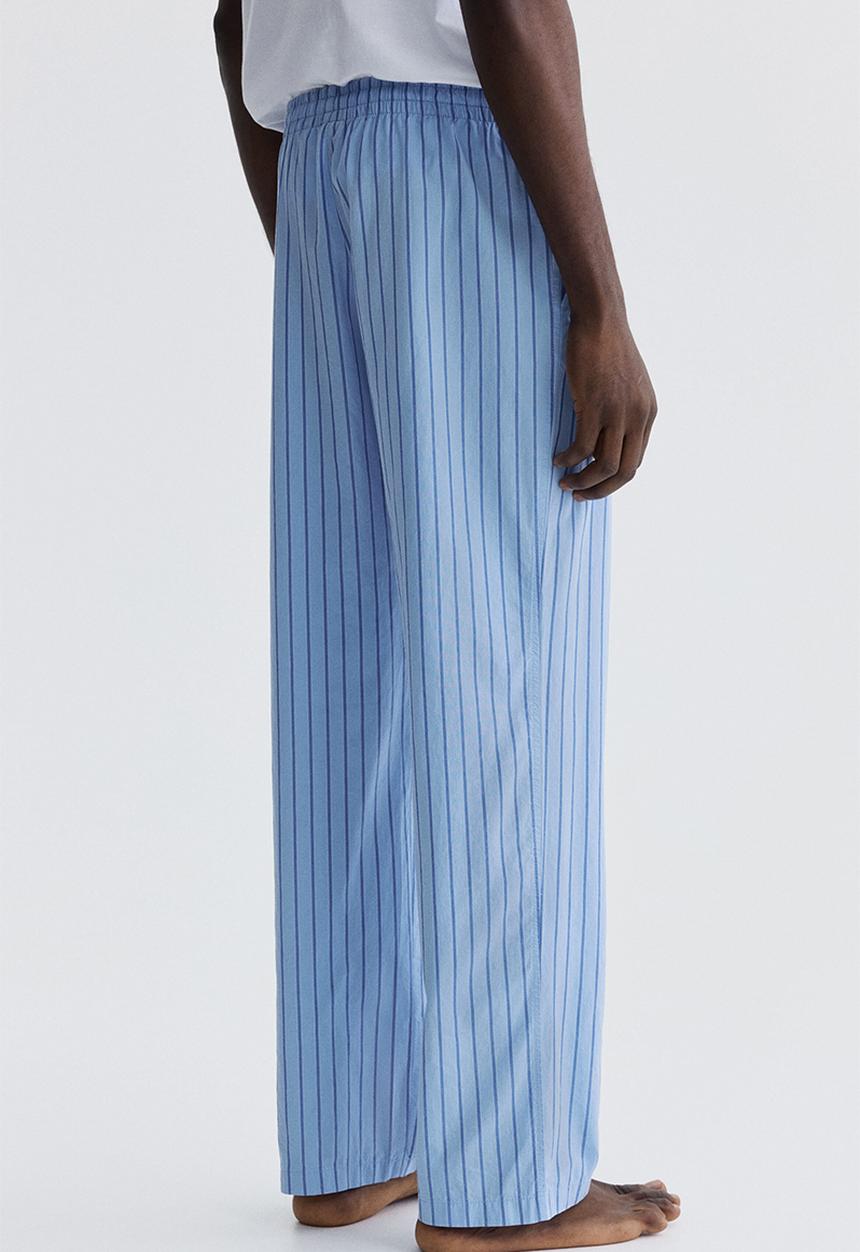 H&M - Relaxed fit poplin trousers - light blue/striped
