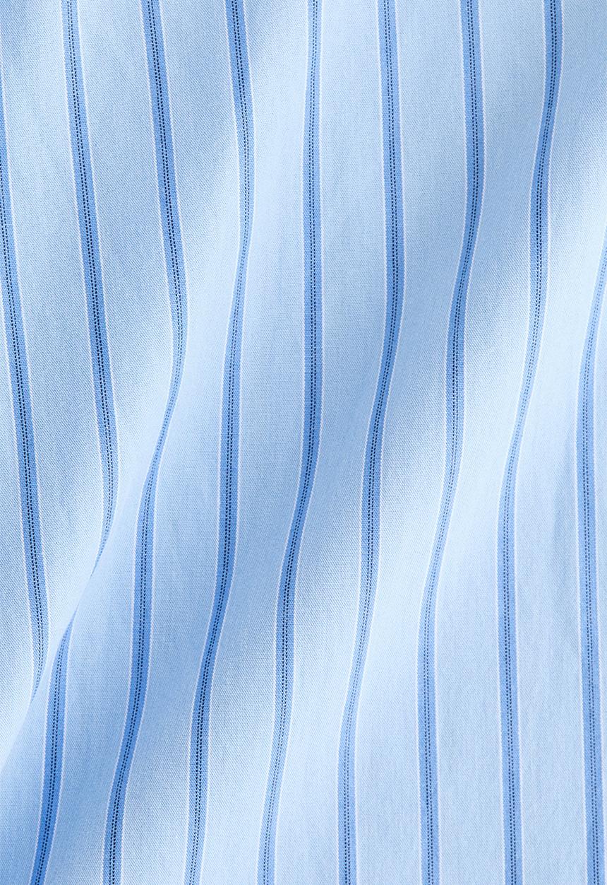 H&M - Relaxed fit poplin trousers - light blue/striped