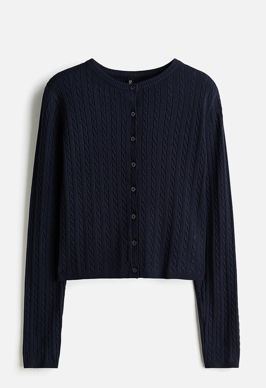 H&M - Cable-knit cardigan - navy blue