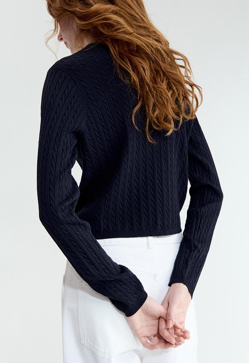 H&M - Cable-knit cardigan - navy blue