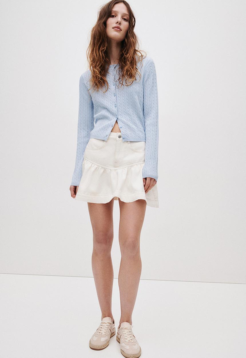 H&M - Cable-knit cardigan - light blue