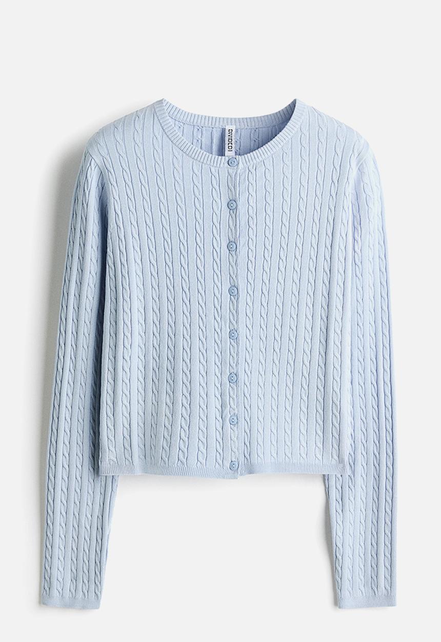 H&M - Cable-knit cardigan - light blue