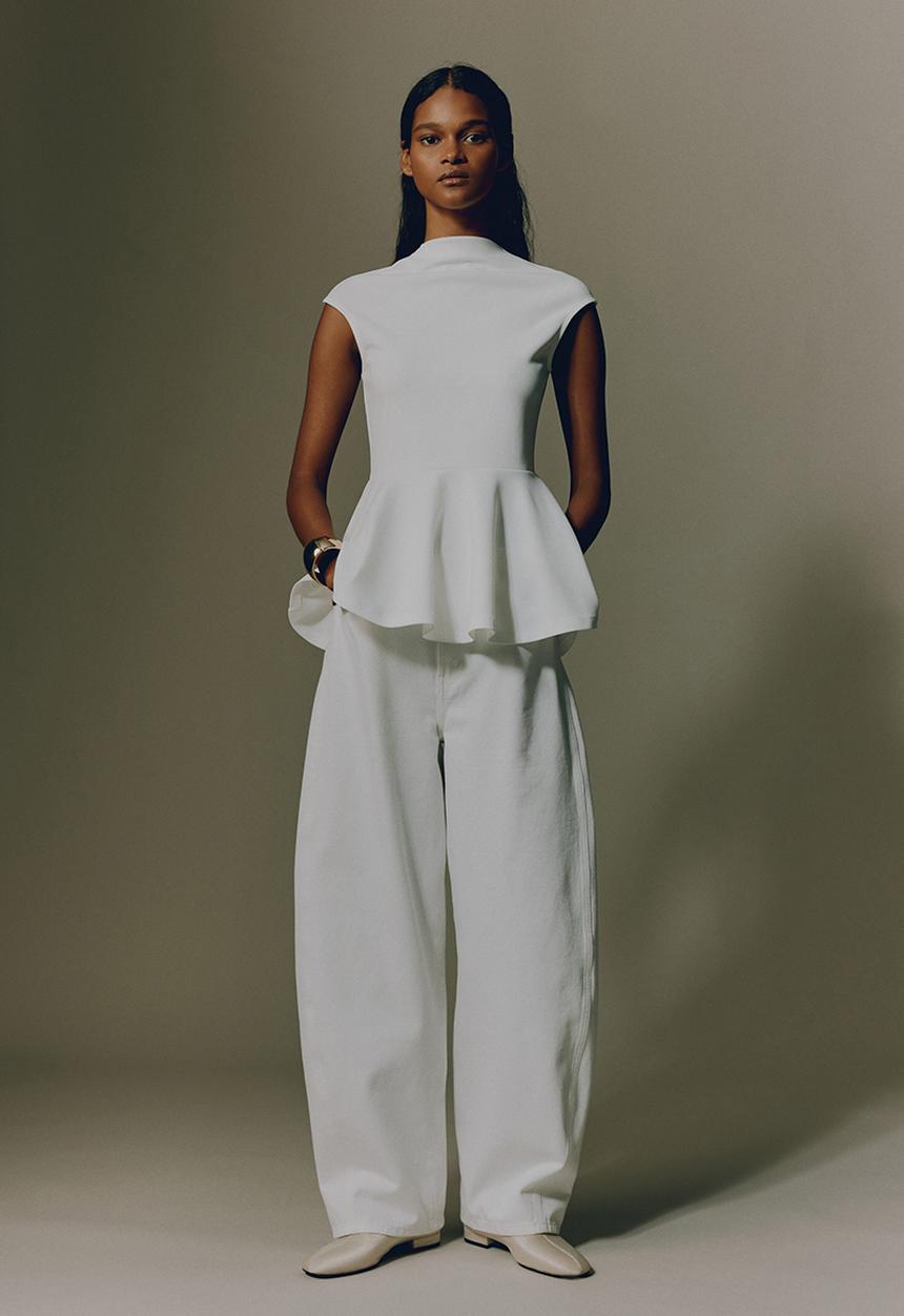 H&M - Barrel high waist jeans - white