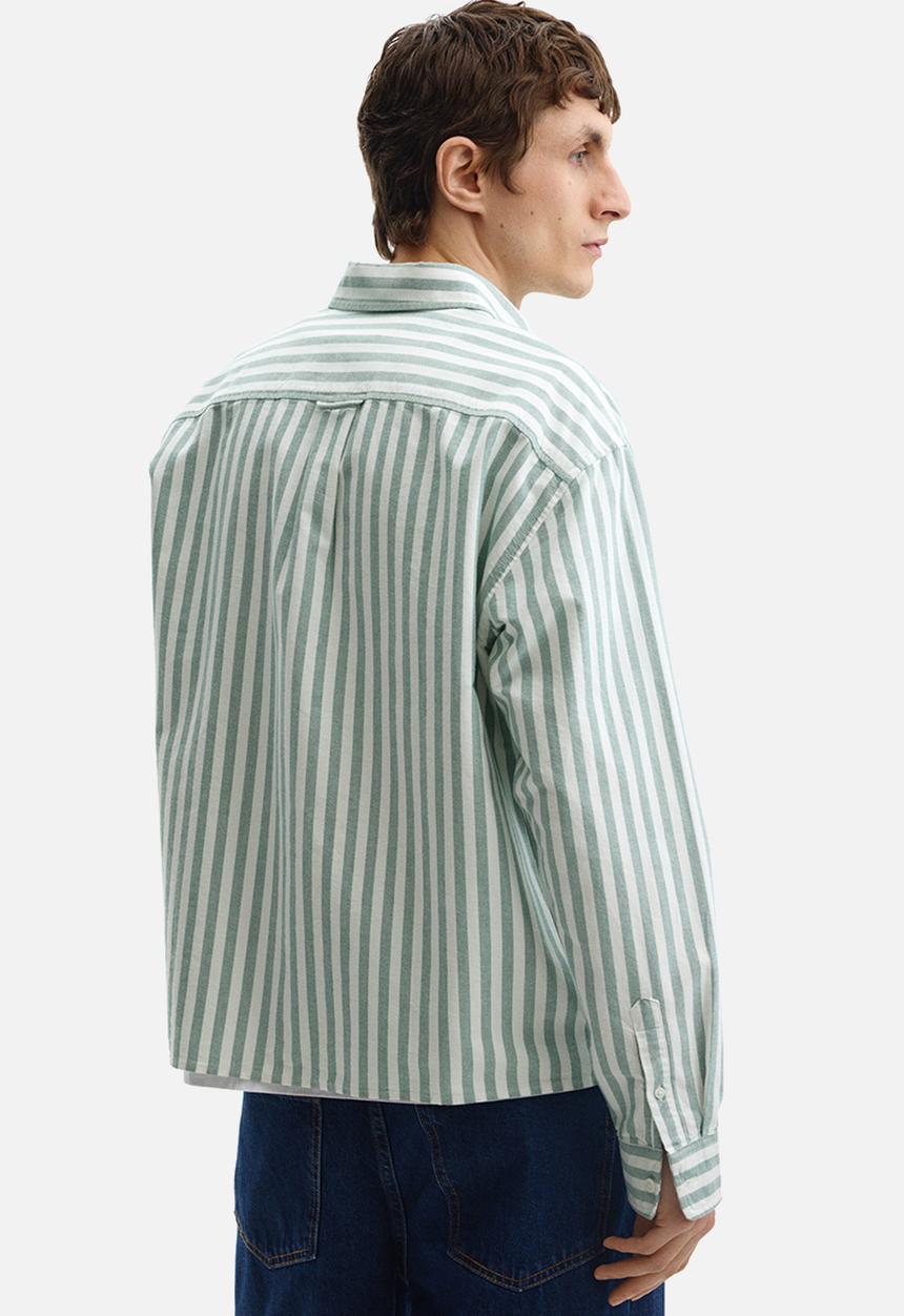 H&M - Relaxed fit oxford shirt - green/striped