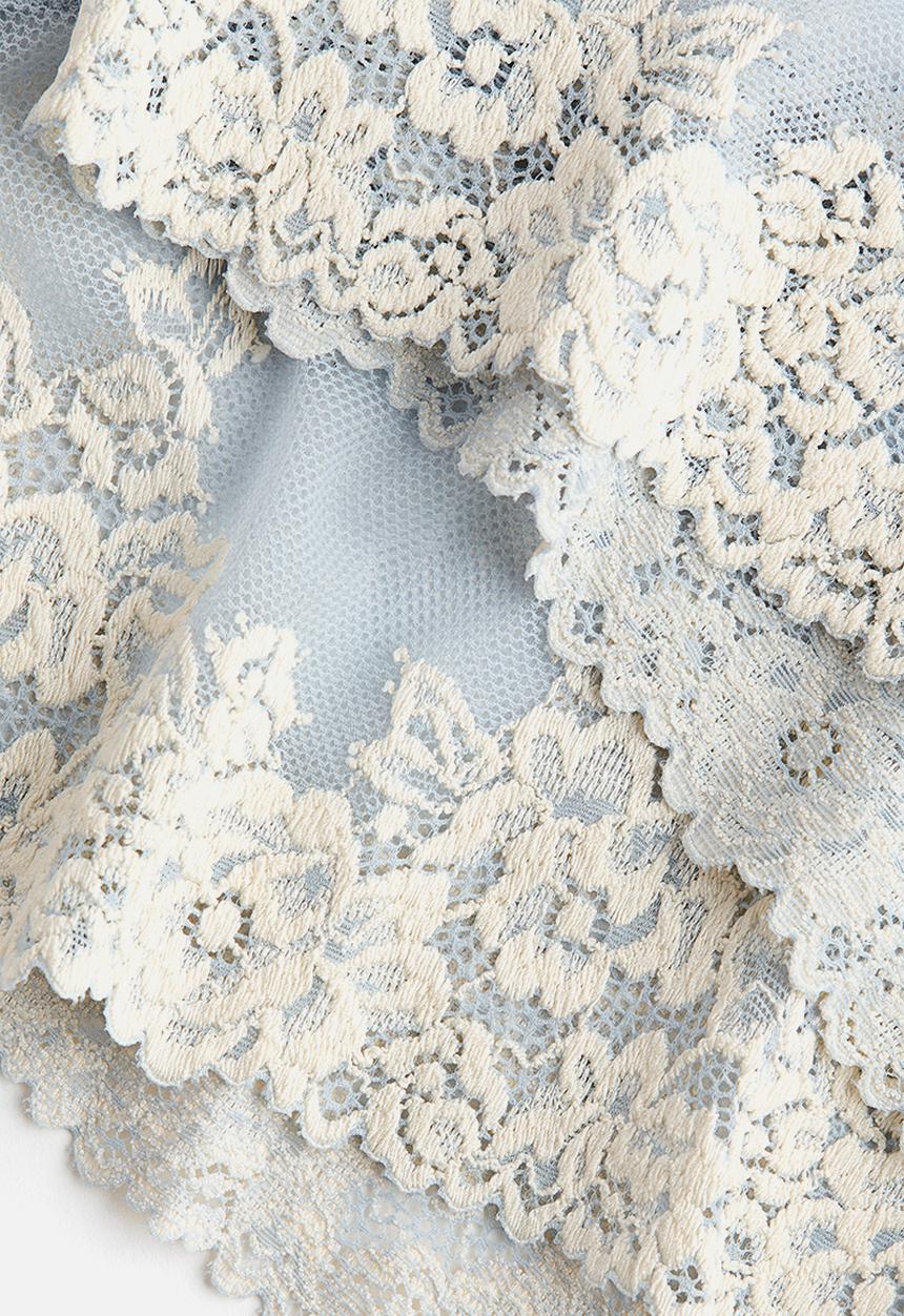 H&M - 2-pack lace hipster briefs - light blue/cream