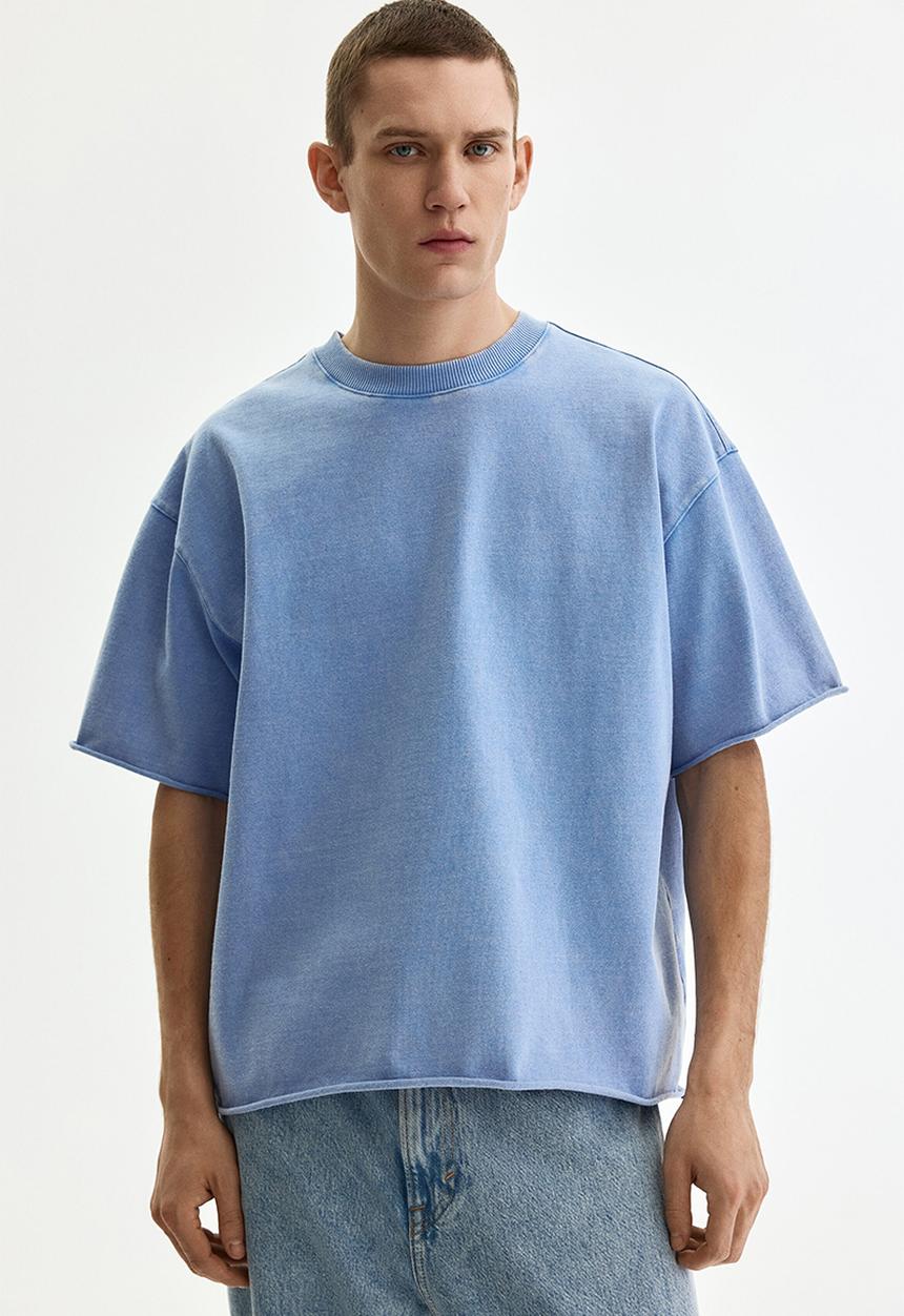 H&M - Oversized fit boxy-style t-shirt - light blue