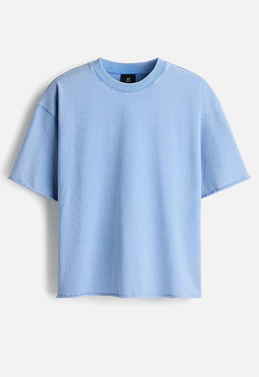 H&M - Oversized fit boxy-style t-shirt - light blue