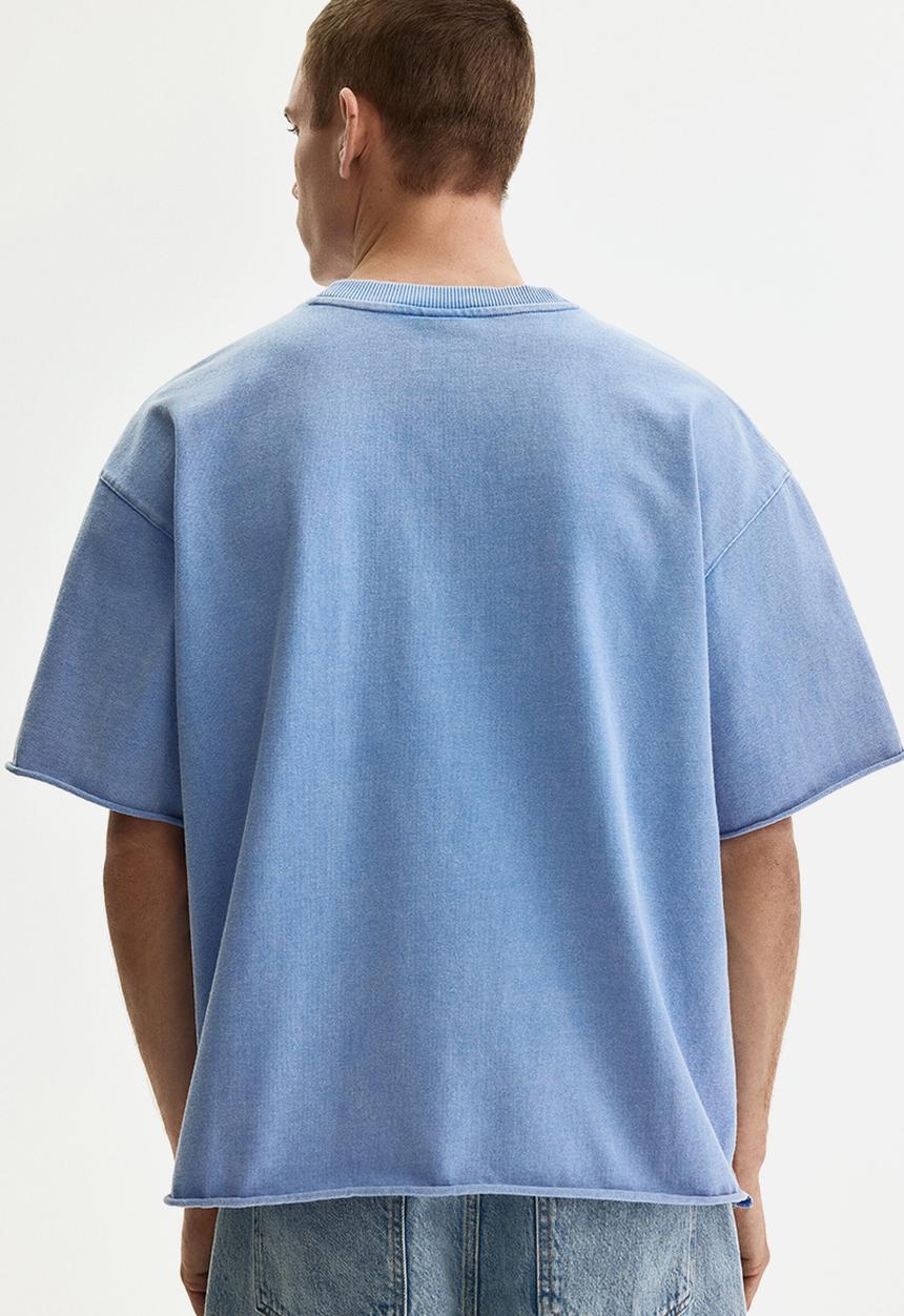 H&M - Oversized fit boxy-style t-shirt - light blue