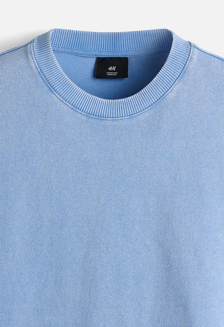 H&M - Oversized fit boxy-style t-shirt - light blue