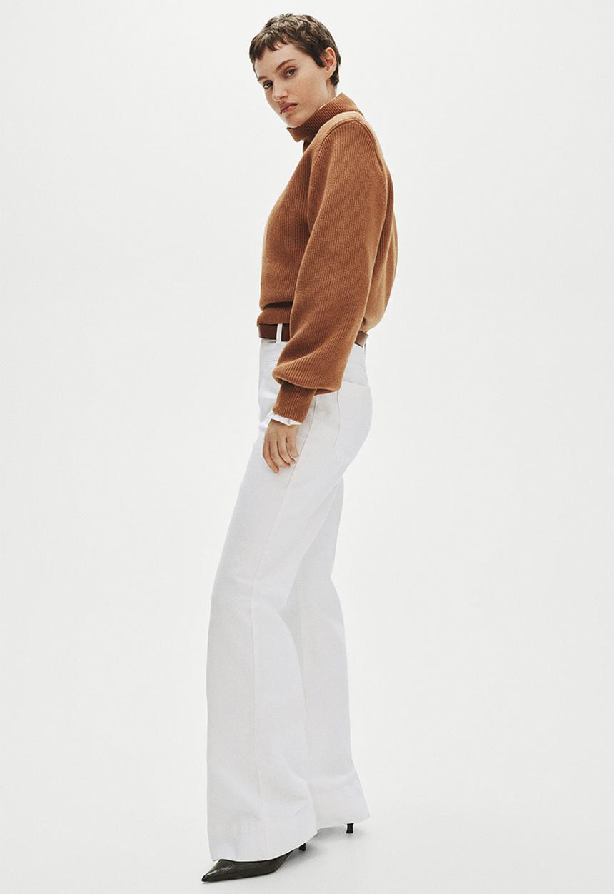 H&M - Flared twill trousers - white
