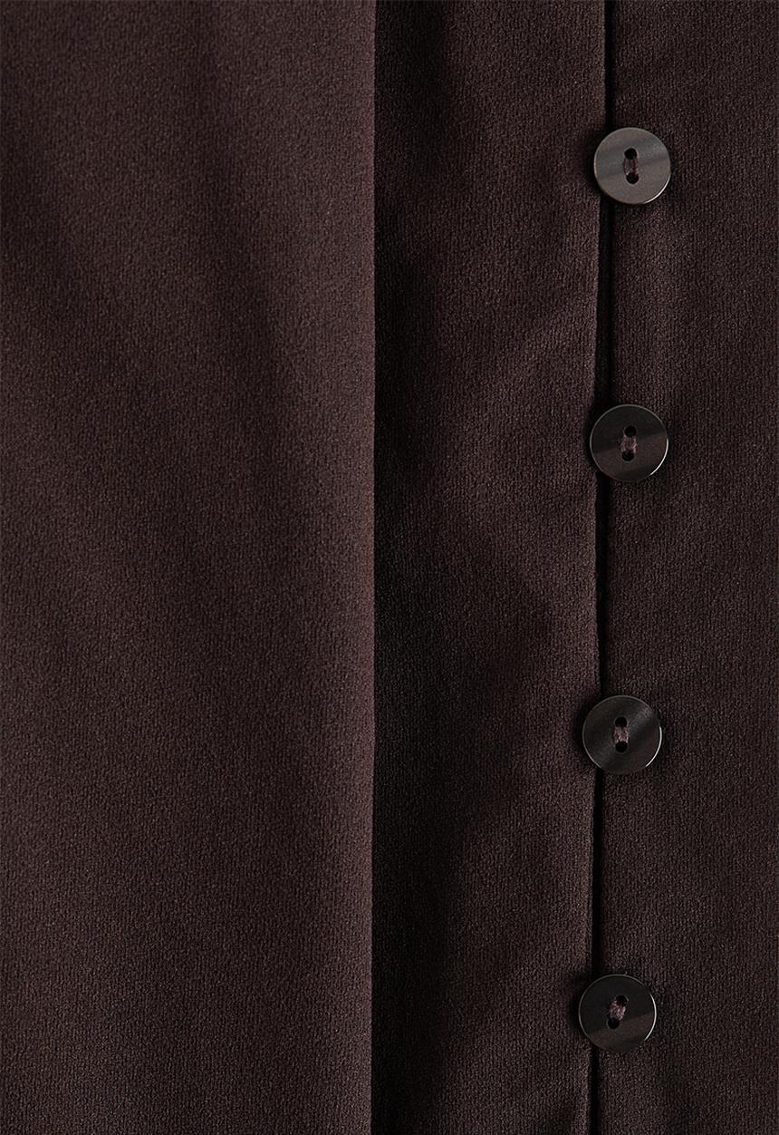 H&M - Collared button-front top - dark brown