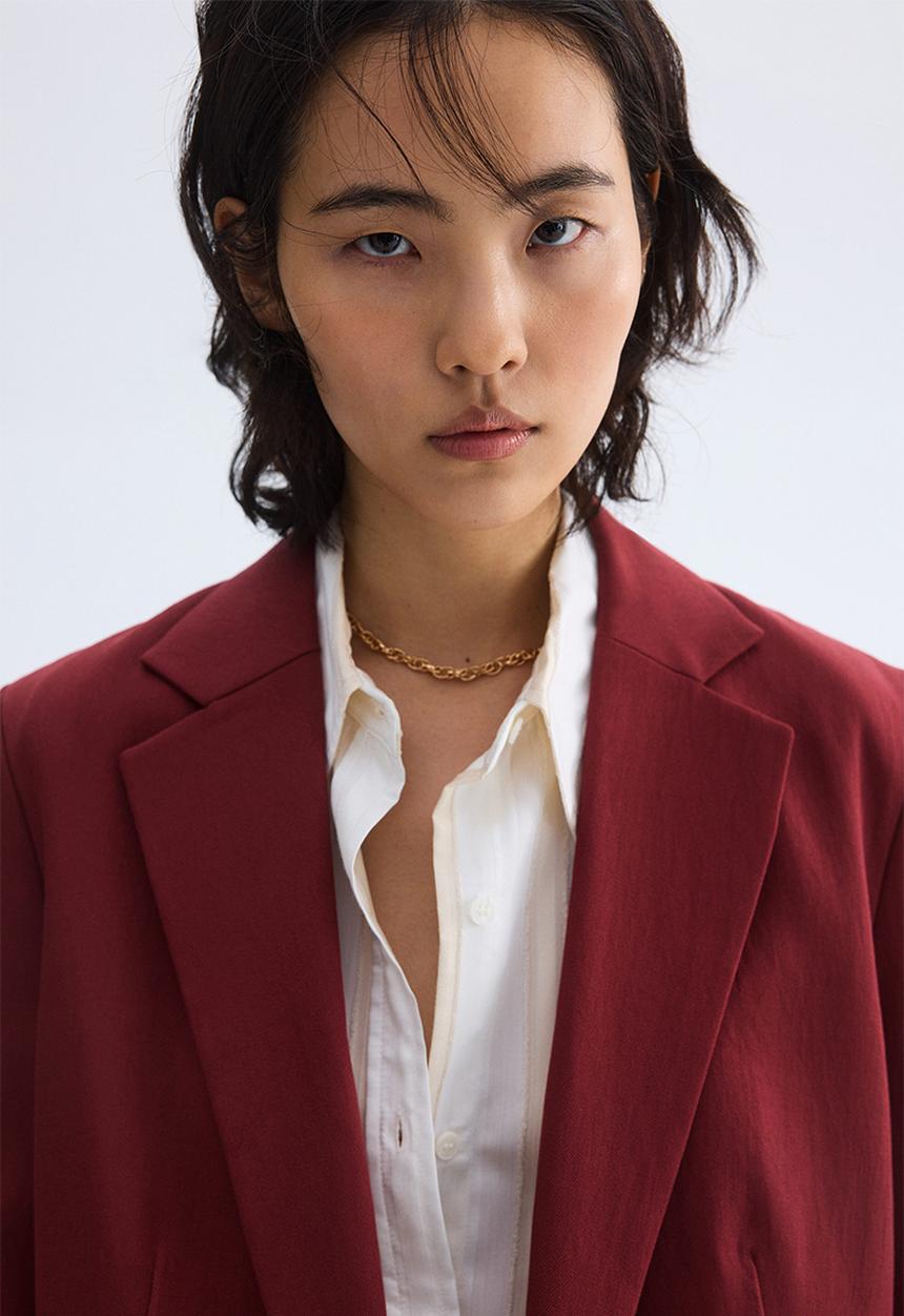 H&M - Single-breasted blazer - dark red