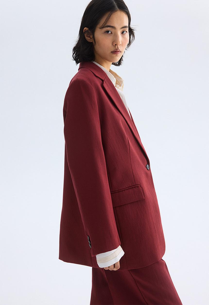 H&M - Single-breasted blazer - dark red