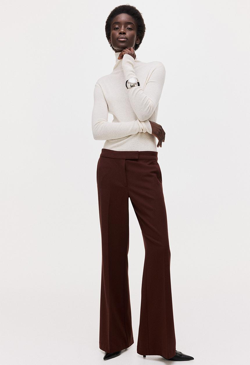 H&M - Flared trousers - dark rust brown