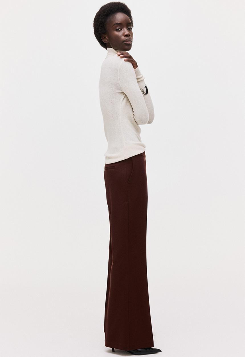 H&M - Flared trousers - dark rust brown