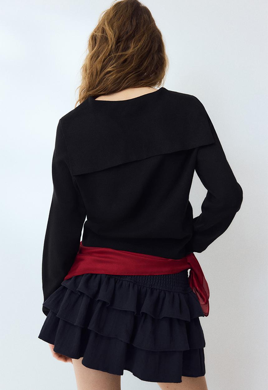 H&M - Collared cardigan - black