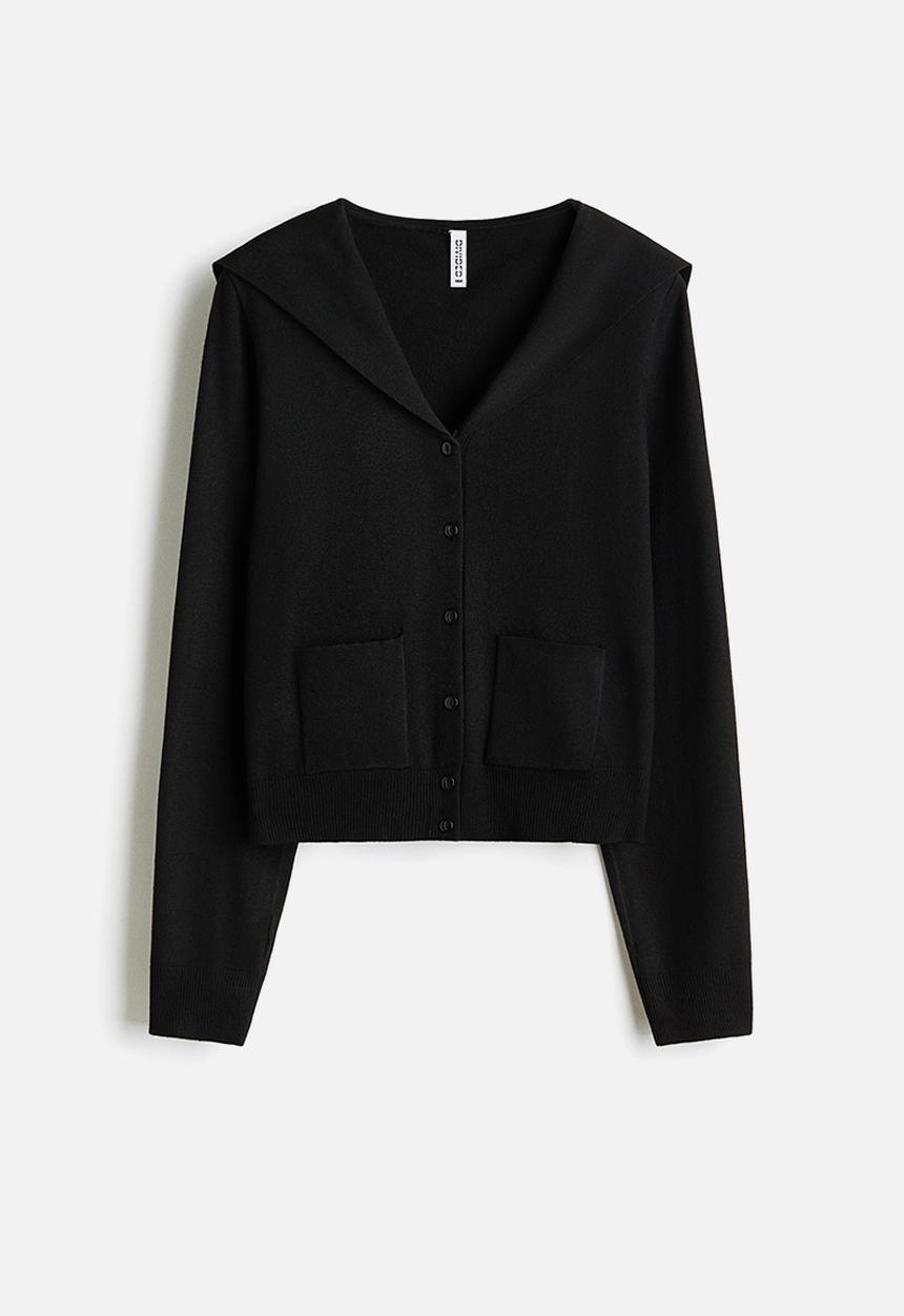 H&M - Collared cardigan - black